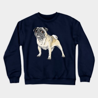 angry dog fawn pug breed Crewneck Sweatshirt